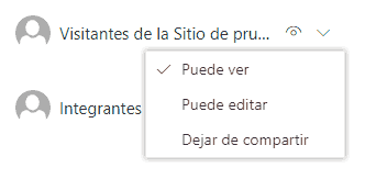 Cambio permisos