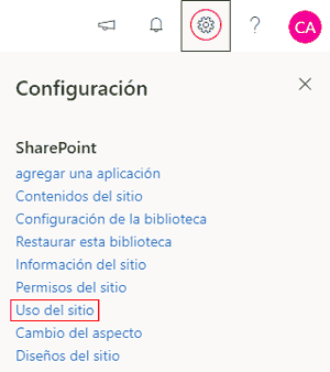 Uso del sitio