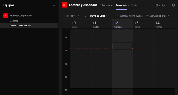 Teams calendario