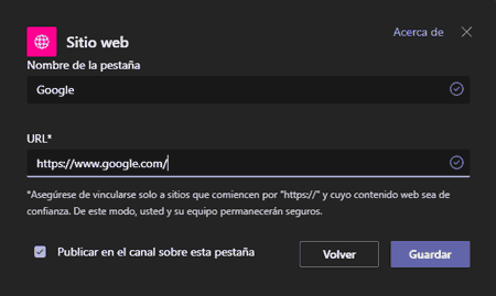 Teams sitio web