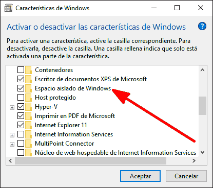 Activar Windows Sandbox