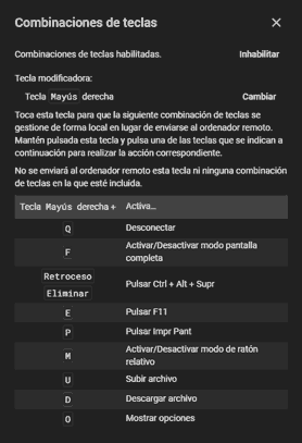Atajos de teclado