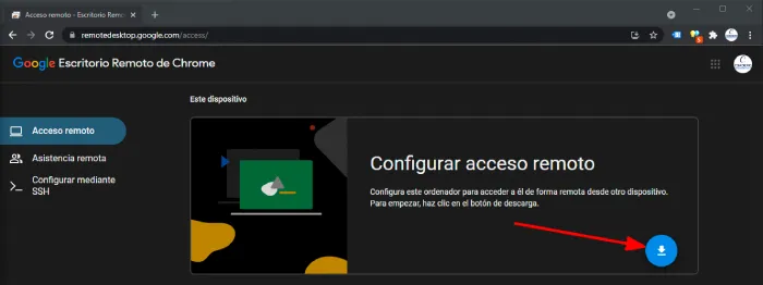Escritorio remoto de Chrome