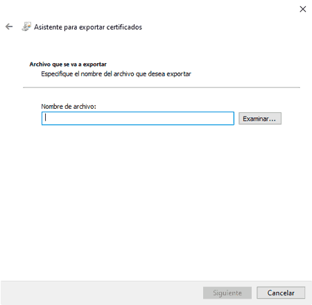 Exportar certificado ruta
