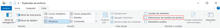 mostrar-extensiones Mostrar extensiones